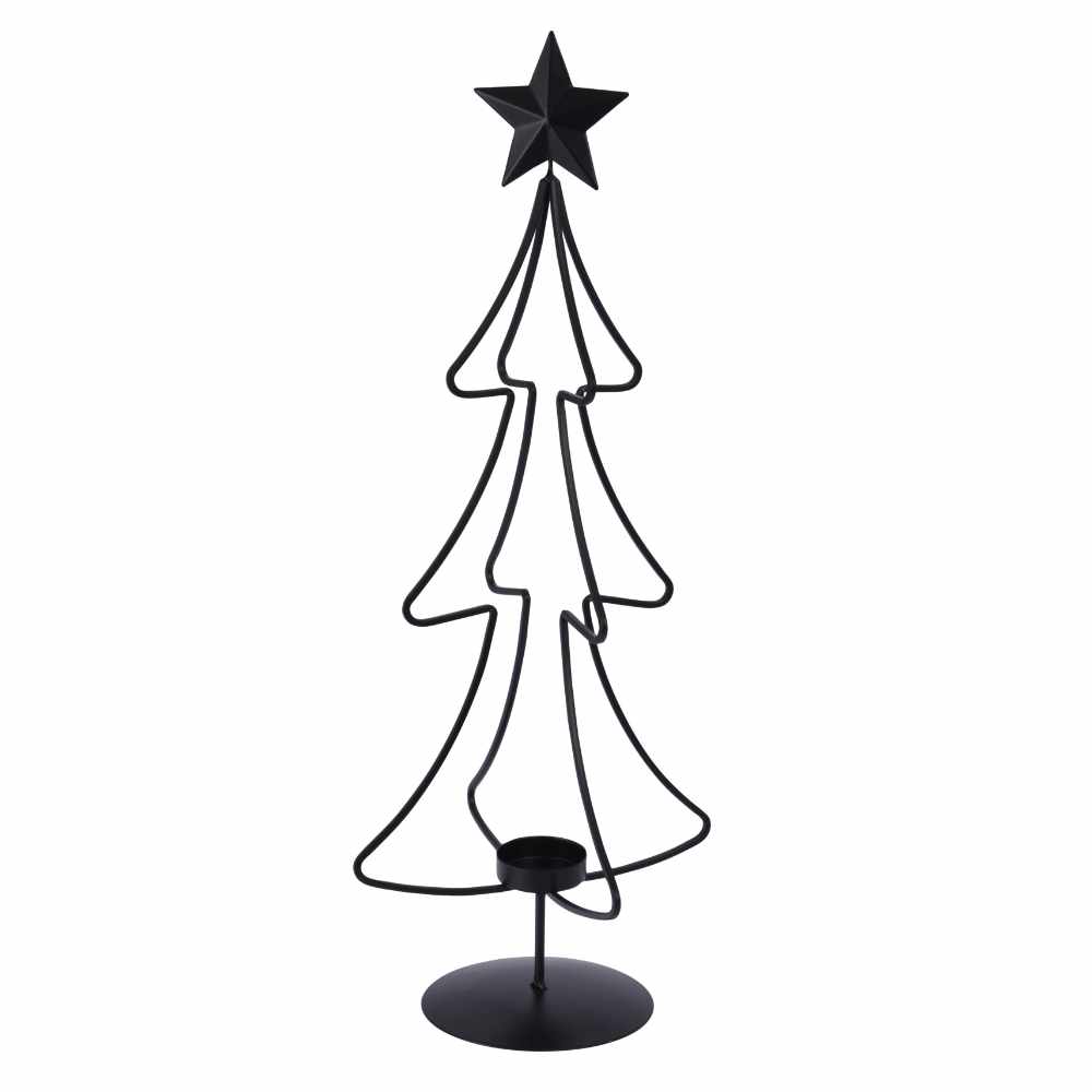 Large Metal Christmas Tree Tealight Candle Holder