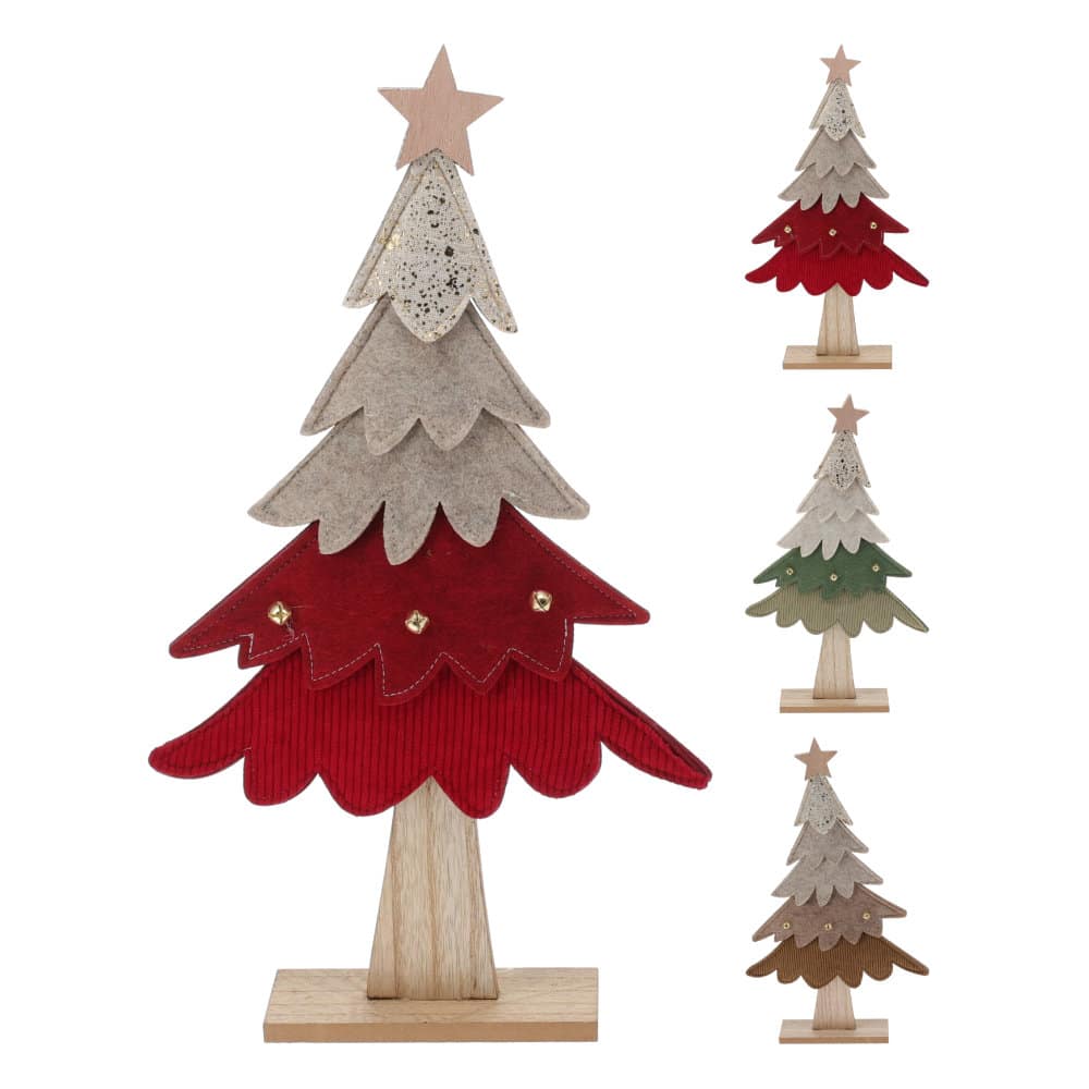 Wooden Christmas Tree with Felt and Bells