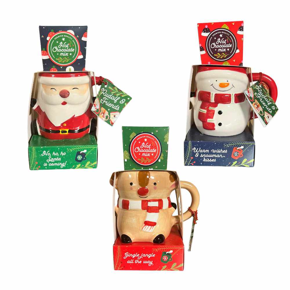 Christmas Hot Chocolate Mug Gift Set – Santa’s Friends