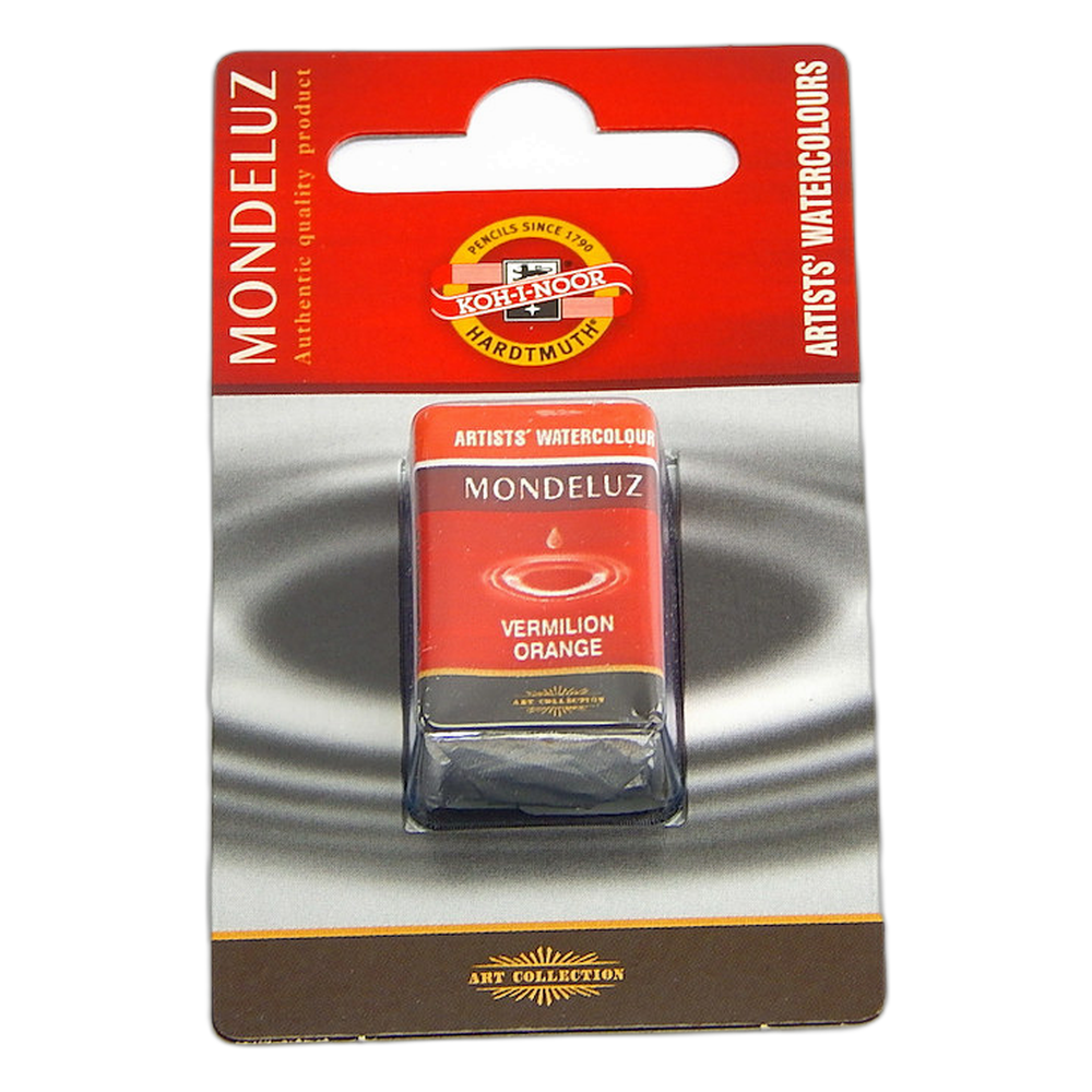 Koh-i-Noor Mondeluz 1636 Artist Watercolour Half Pan 226 Vermilion Orange