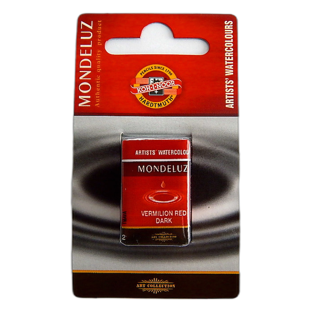 Koh-i-Noor Mondeluz 1636 Artist Watercolour Half Pan 312 Vermilion Red Dark
