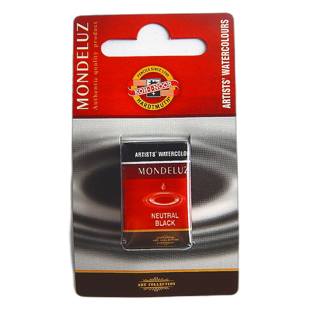 Koh-i-Noor Mondeluz 1636 Artist Watercolour Half Pan 805 Neutral Black
