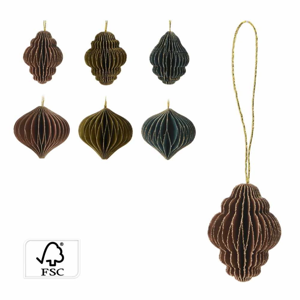 Paper Christmas Ornaments, 6 Designs