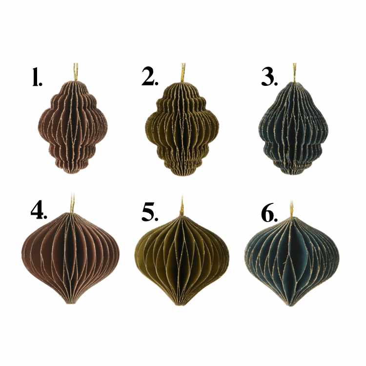 Paper Christmas Ornaments, 6 Designs