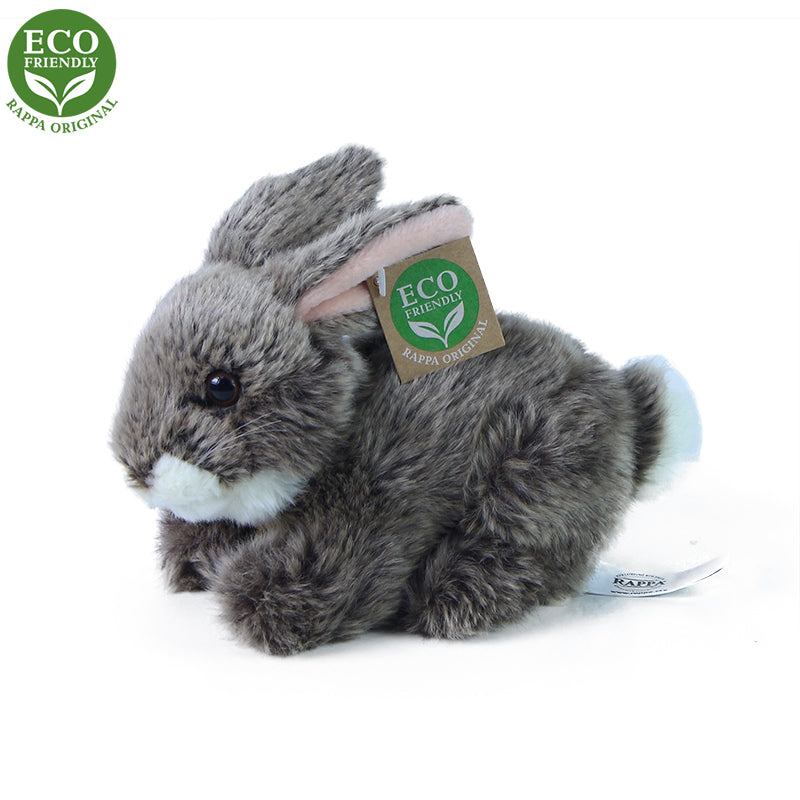 Plysovy kralik tmave sedy lezici 17 cm ECO-FRIENDLY | Czech Toys | czechmovie