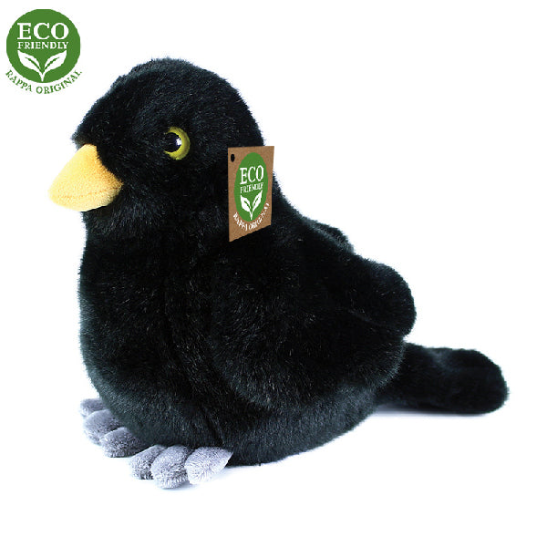 Plysovy ptak kos stojici 20 cm ECO-FRIENDLY | Czech Toys | czechmovie