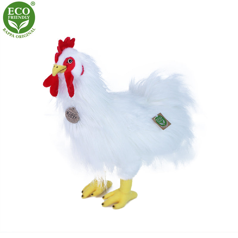 Plysovy kohout bily stojici 33 cm ECO-FRIENDLY | Czech Toys | czechmovie