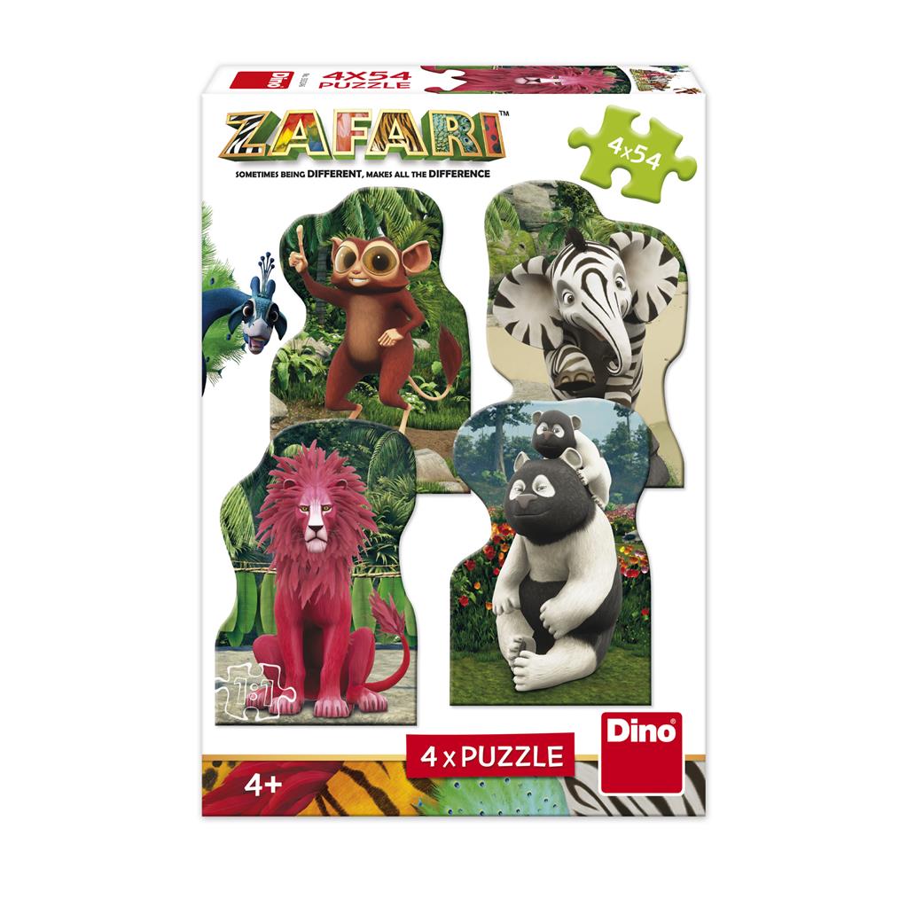 Puzzle 4x54 pieces Zafari - Zoomba and friends | Czech Toys | czechmovie