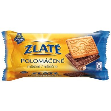 Opavia Zlate Polomacene Wafers With Milk Chocolate 100g