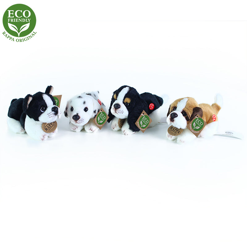 Plysovi psi lezici se zvukem 4 druhy 15 cm ECO-FRIENDLY | Czech Toys | czechmovie