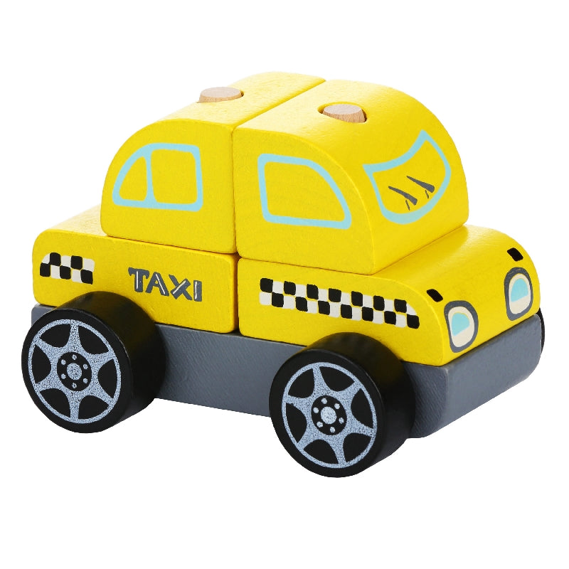 CUBIKA Taxi vuz - drevena skladacka 5 dilu | Czech Toys | czechmovie