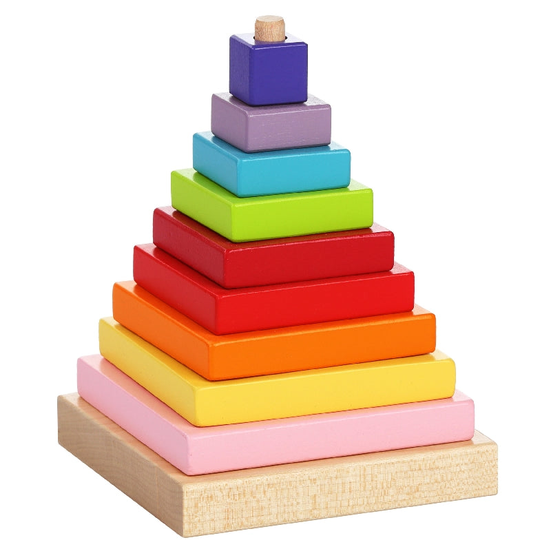 CUBIKA Barevna pyramida - drevena skladacka 9 dilu | Czech Toys | czechmovie