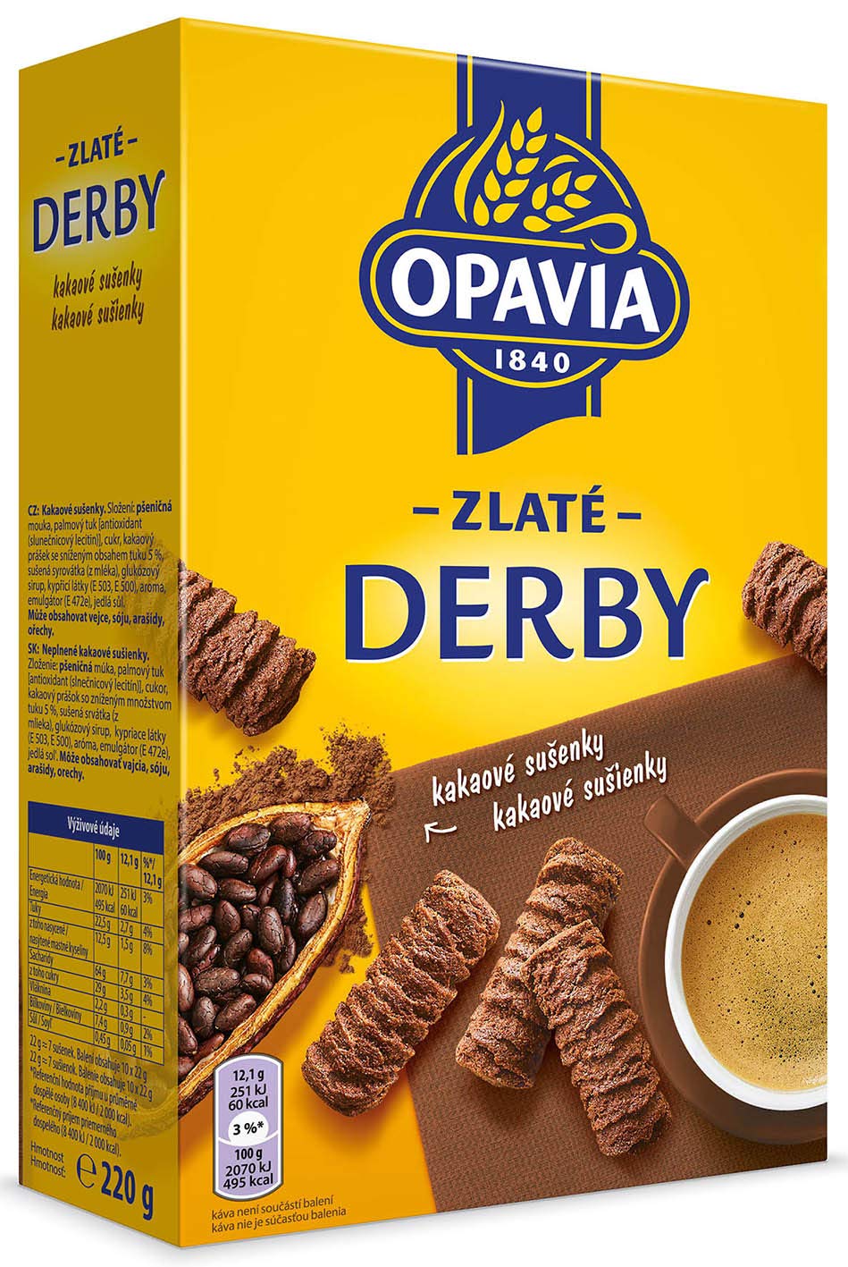 Opavia Zlate Derby cocoa biscuits 220g