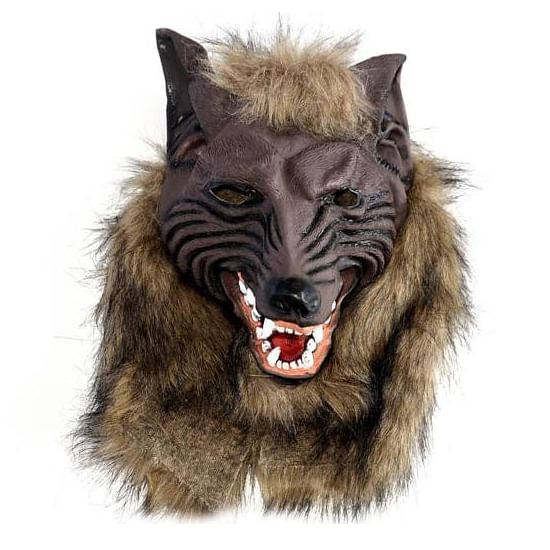 Story Book Wolf Mask With Hair / Maska vlci hlava