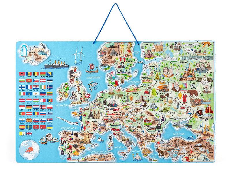 Magneticka mapa EVROPY s hrou 3 v 1 | Czech Toys | czechmovie