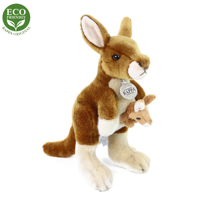 Plysovy klokan s mladetem 27 cm ECO-FRIENDLY | Czech Toys | czechmovie
