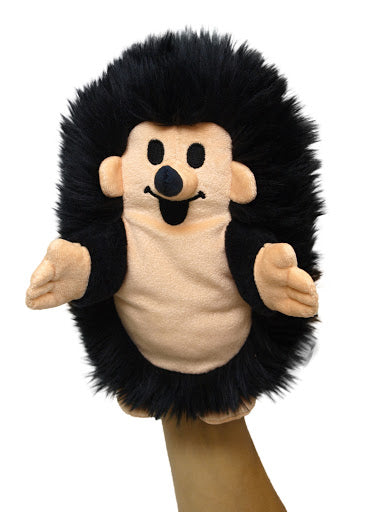 Jezek 23cm cerny manasek - Hedgehog 23cm black, hand puppet (Little Mole)
