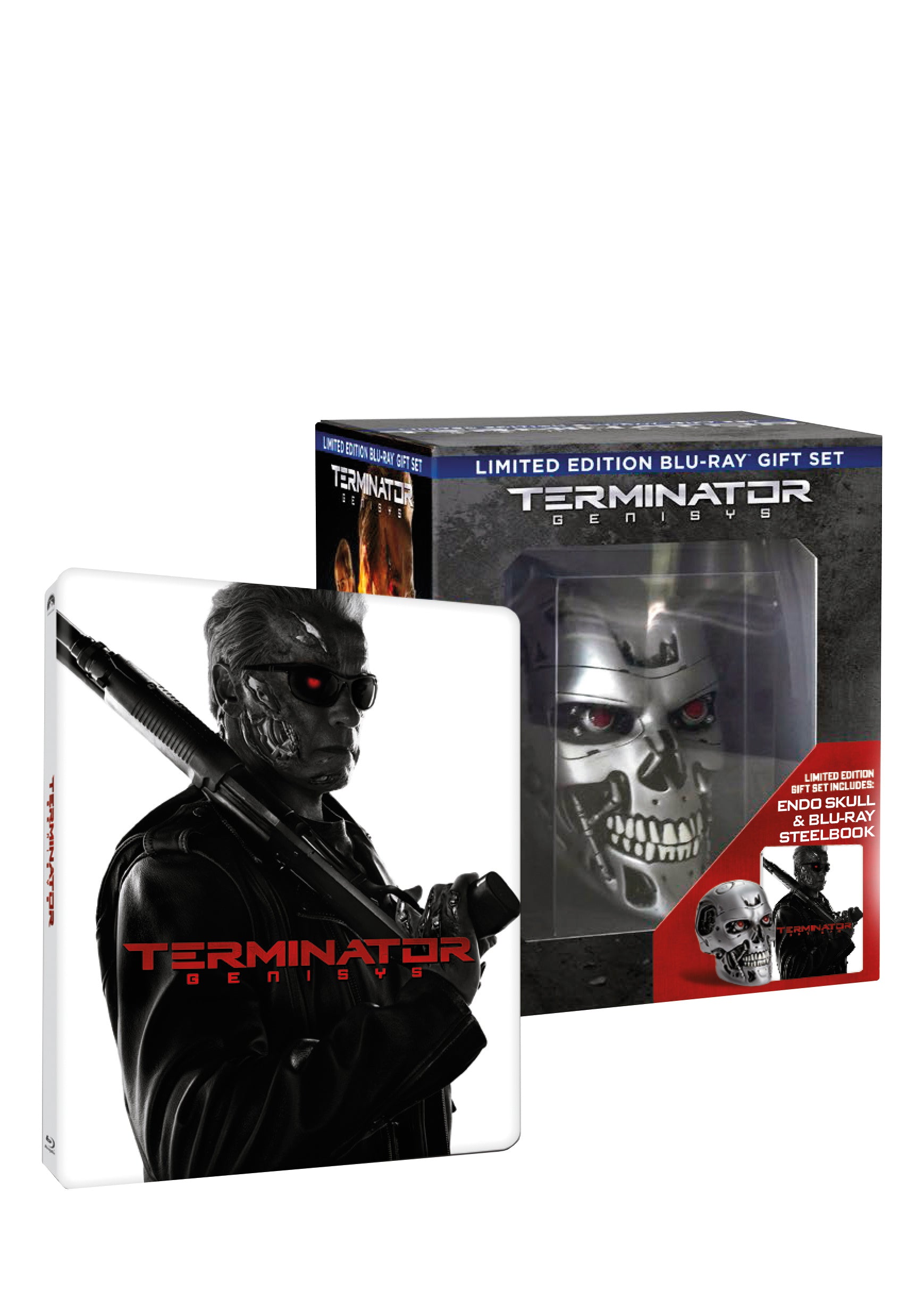 Terminator Genisys 3D Steelbook 3-Disc Endo Skull Gift Set - Czech version Limited edition