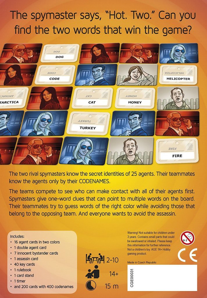  Codenames: Duet - The Two Player Word Deduction Game by CGE  Czech Games Edition : Toys & Games